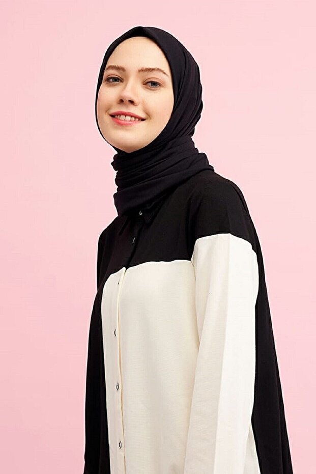 شال قطن ممشط - أسود