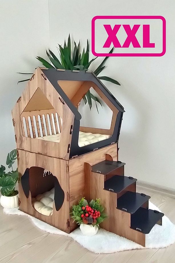 Küçük Irk Köpekler Için Büyük Xxl Teraslı Köpek Kulubesi 5kg Ve Üzeri Köepkler Için - 1