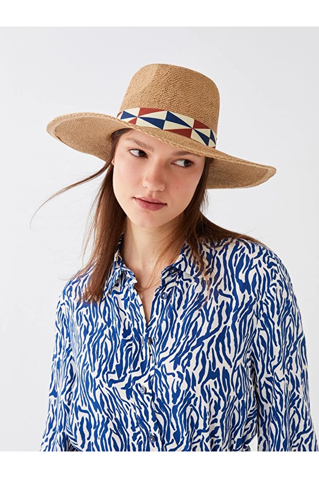 XSIDE Women's Straw Fedora Hat with Piping Detail EPIC STORE