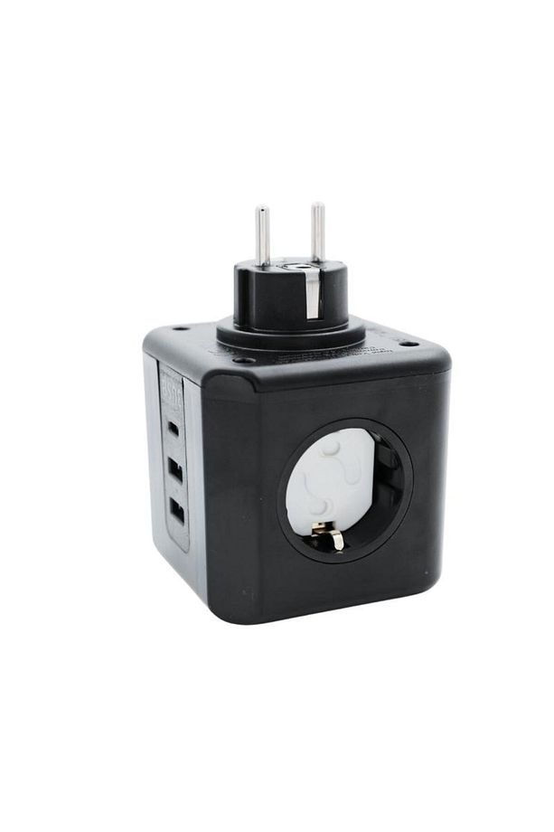Termal Akım Korumalı 3'lü Duvar Tipi Priz 2 Usb 1 Type-c Küp Priz - 3