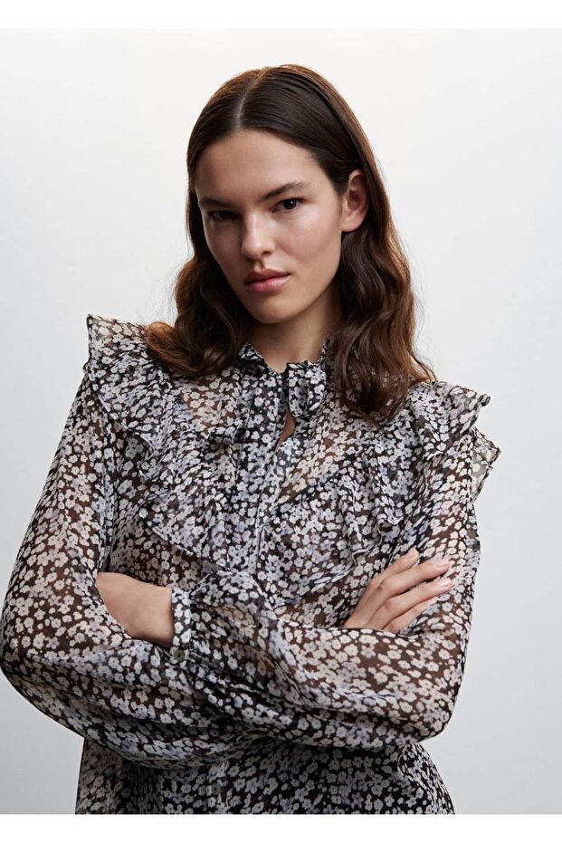 Çiçek Desenli Bluz - 7