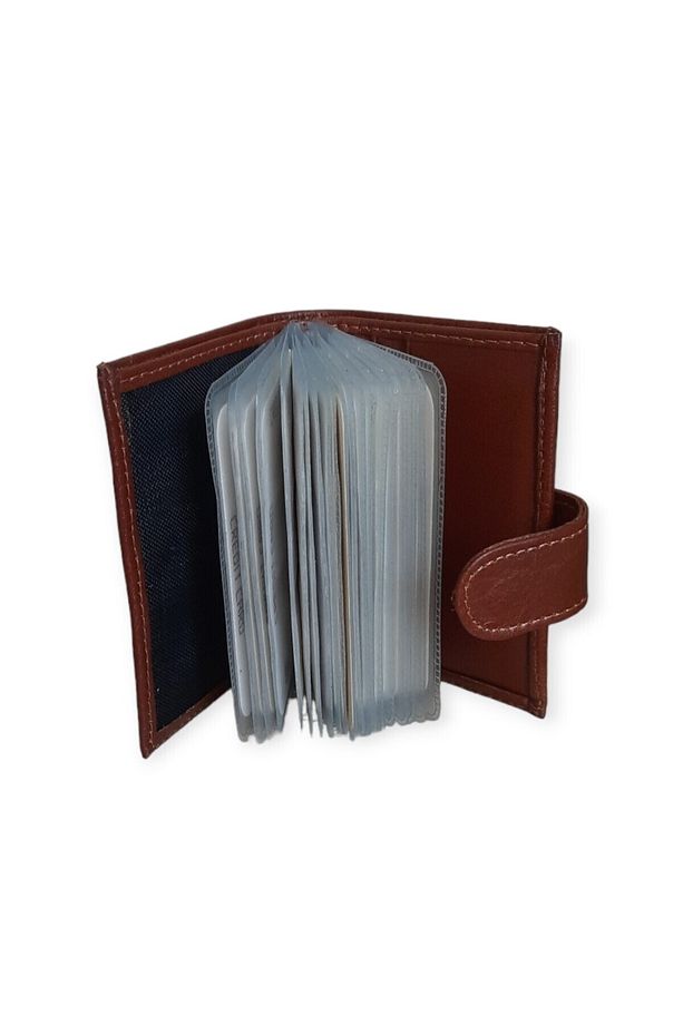 Lüks Deri Kartlıklı Cüzdan - Dikey Çıtçıtlı Model - 3