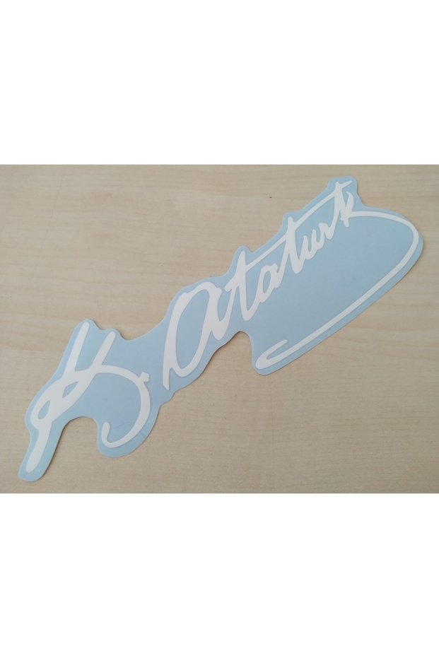 K. ATATURK STICKER White 22x6cm ATATURK SIGNATURE STICKER, ATATURK STICKER, ATATURK STICKER