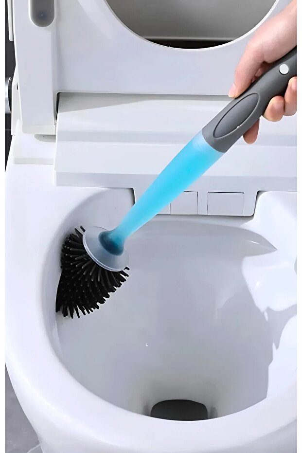 Akılı Fırça Deterjan Hazneli Plastik Wc Tuvalet Fırçası Silikon Fırça - 1