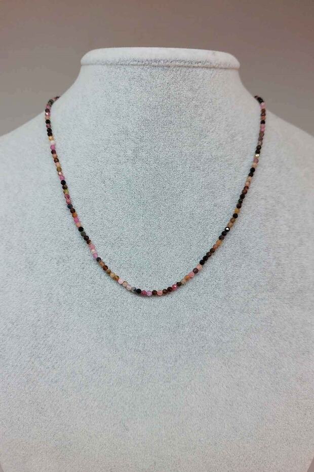 Tourmaline Stone 2.5mm Necklace (with Fixed Clip) (23075)
