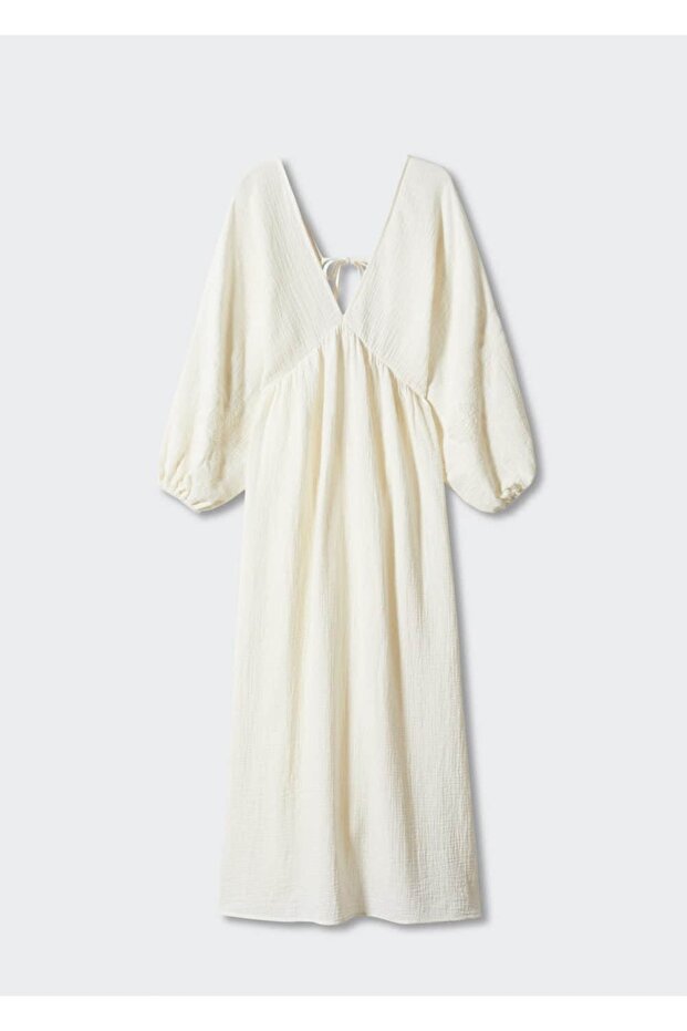 Embroidered Backless Dress - 3
