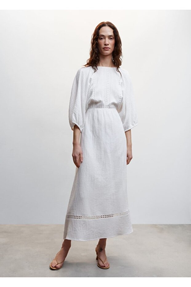 Arkası Bağlı Pamuklu Elbise - 2