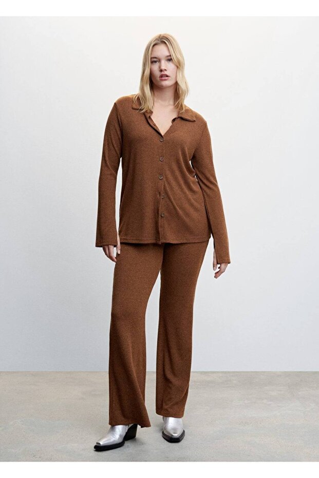 Düğmeli Ribana Gömlek - 8