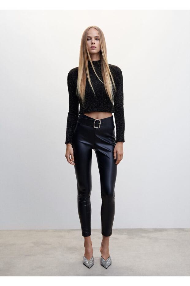 Glänzender Rollkragenpullover - 2