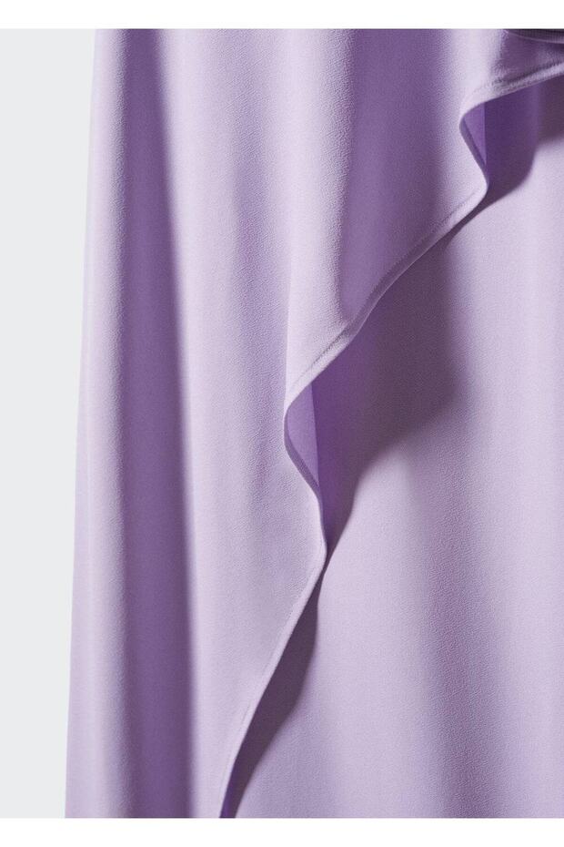 Asimetrik Kollu Elbise - 6