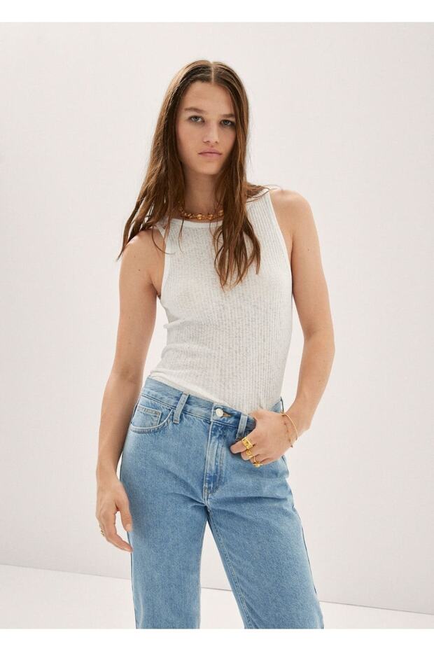 Ribana askılı bluz - 1