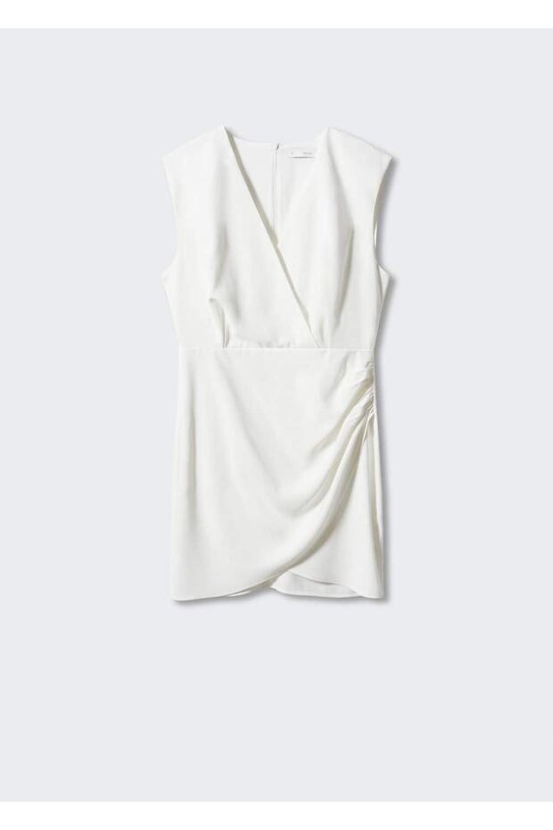 Drape Detaylı Elbise - 3