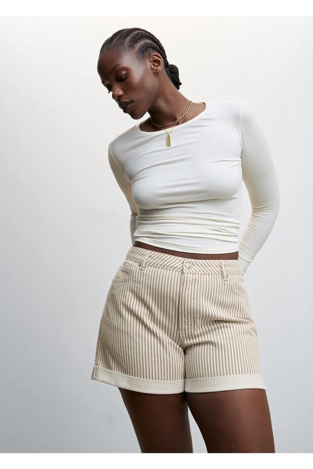 Mom-fit denim şort - 6