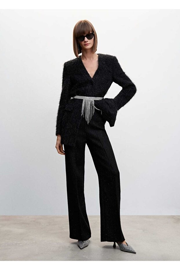 Kürk Görünümlü Triko Palto - 2