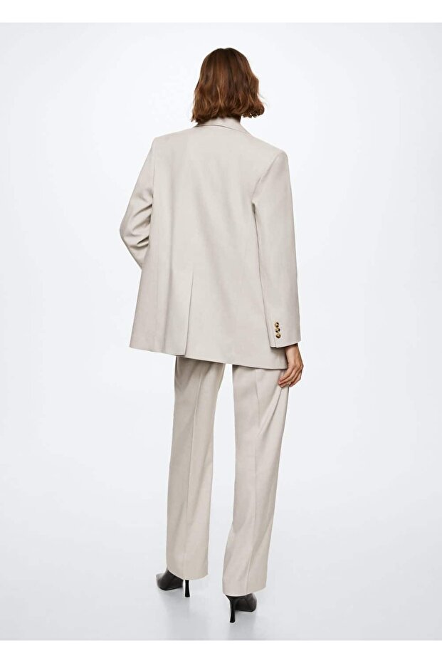 Mango Kalıplı Gri Blazer Ceket - 4