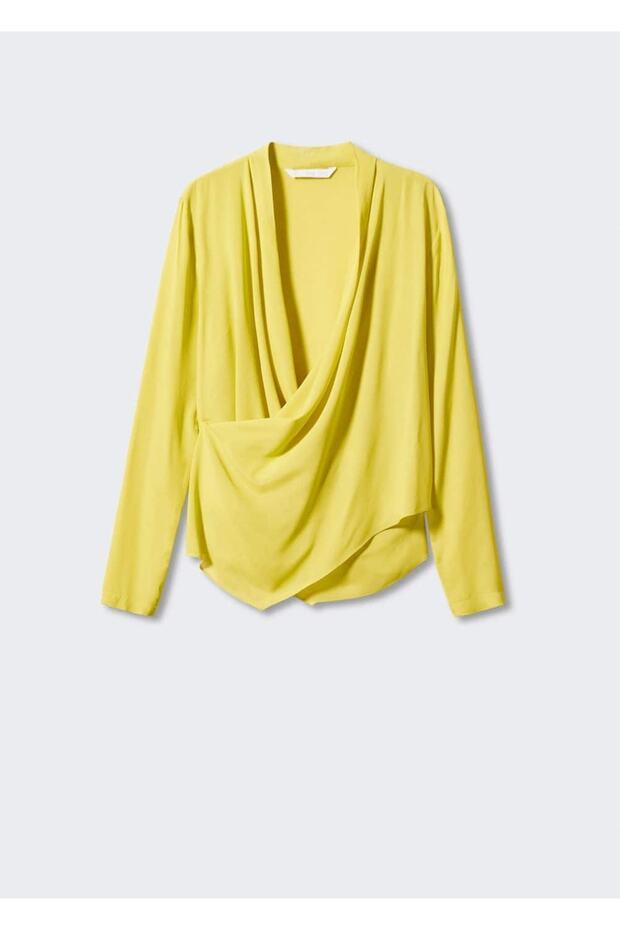 Drape Kruvaze Yaka Bluz - 3