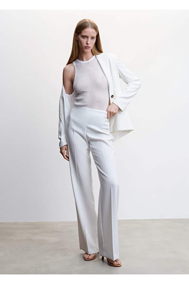 Delikli Triko Ribana Bluz - 2