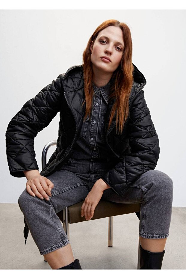 Kapüşonlu Kapitone Anorak - 5