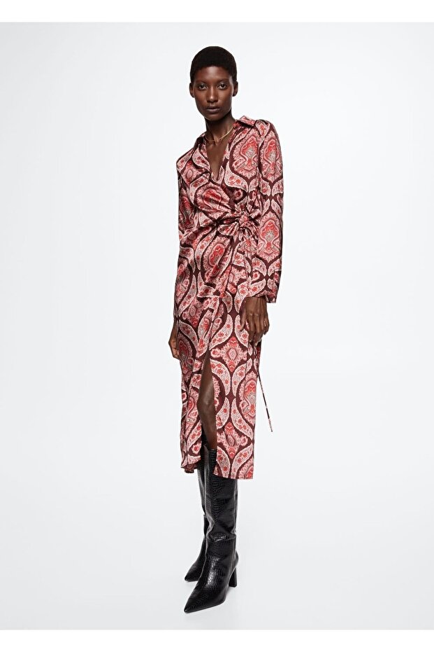 Saten Gömlek Elbise - 2