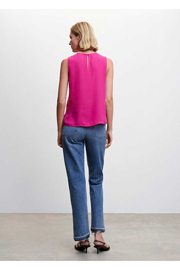 Düğmeli Kruvaze Bluz - 4