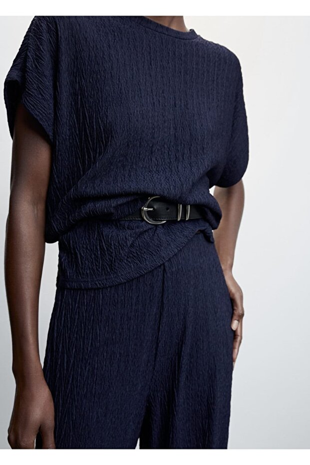 Teksturirane palazzo pantalone - 6