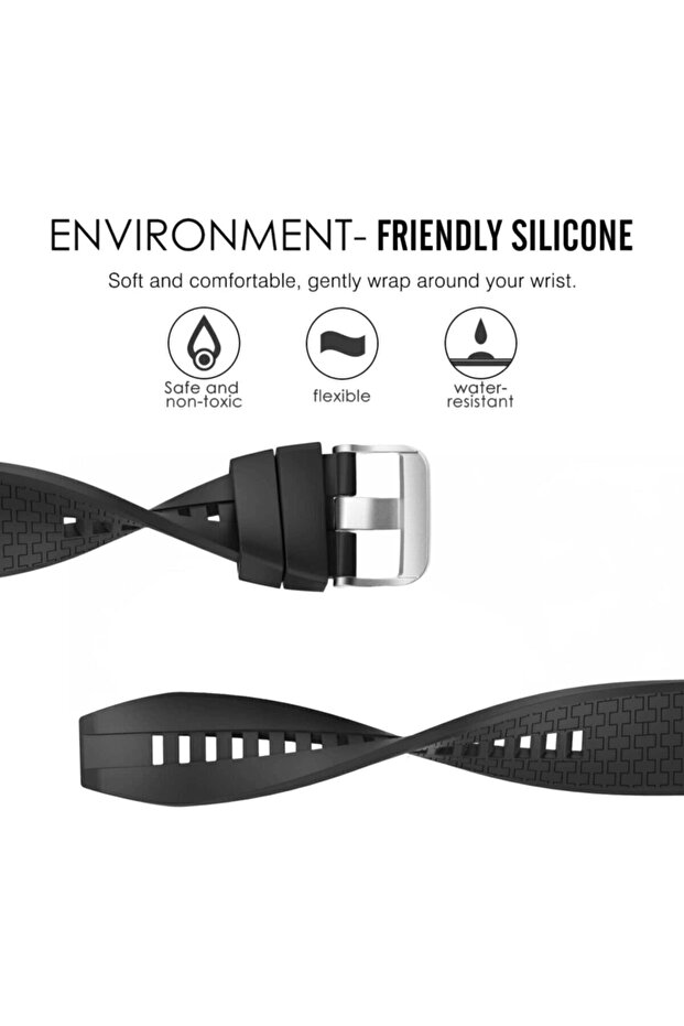 حزام حبل كلاسيكي من السيليكون للساعة GT3 مقاس 46 مم مع إبزيم معدني K23 - 3