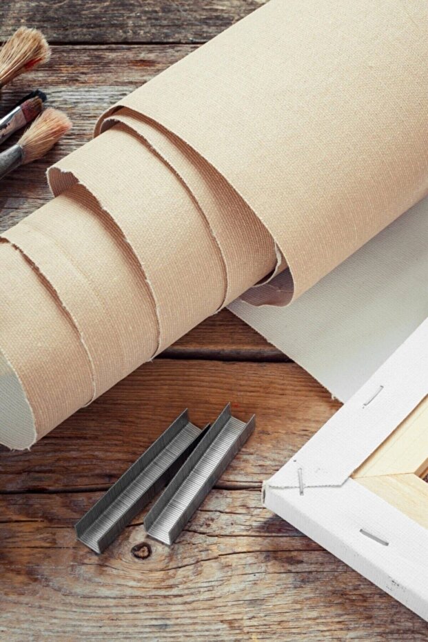 40x40cm Kare Arkadan Zımbalı Yüksek Kaliteli Astarlı Hazır Tuval Boş Tuval Tablo - 6