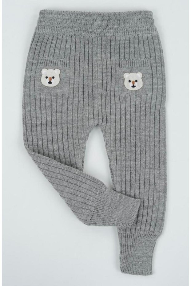 Unisex Children's Bottom Tights with Gray Bear Figure