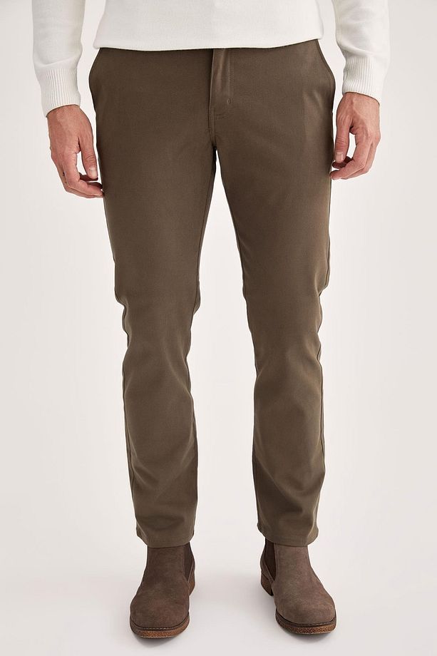 Regular Fit Basic Pamuklu Chino Pantolon - 3