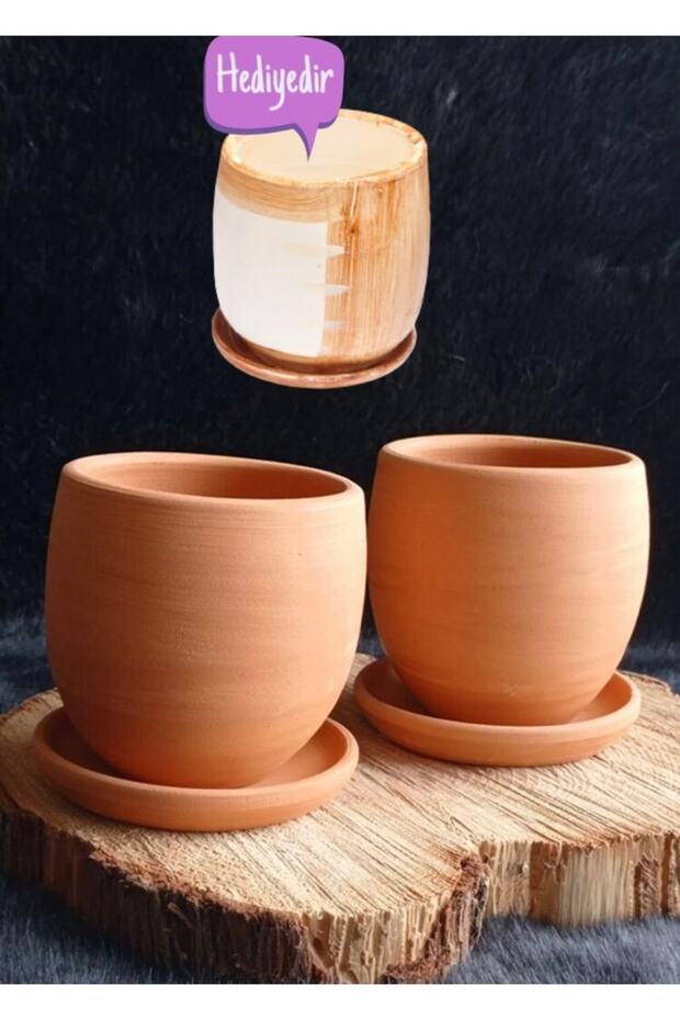 Toprak Saksı, Tabaklı ,çift - 1
