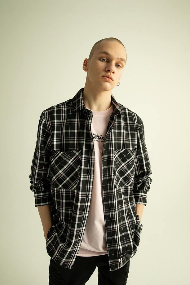 Coool Regular Fit Ekose Desenli Twill Uzun Kollu Gömlek - 1
