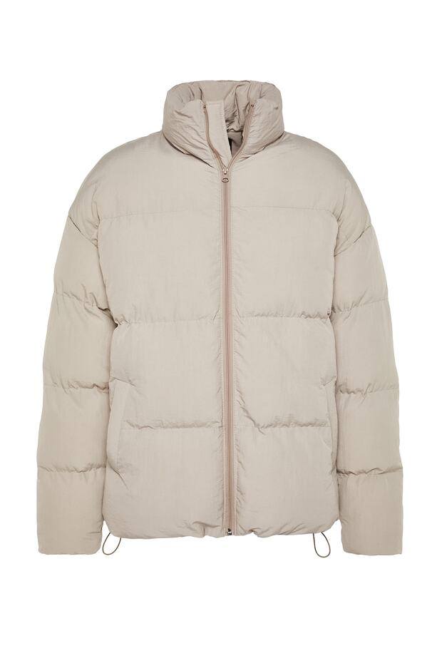 Taş Unisex Oversize Fit Dik Yaka Suya ve Rüzgara Dayanıklı Şişme Kışlık Mont TMNAW24MO00003 - 6