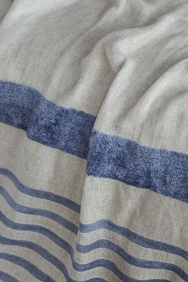 Brulee Denim 100% Pamuk Çift Kişilik Yatak Örtüsü Takımı - 3