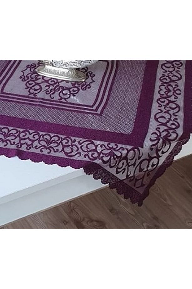 Osmanlı Desen Örme Fiskos Örtüsü - Mor - 2