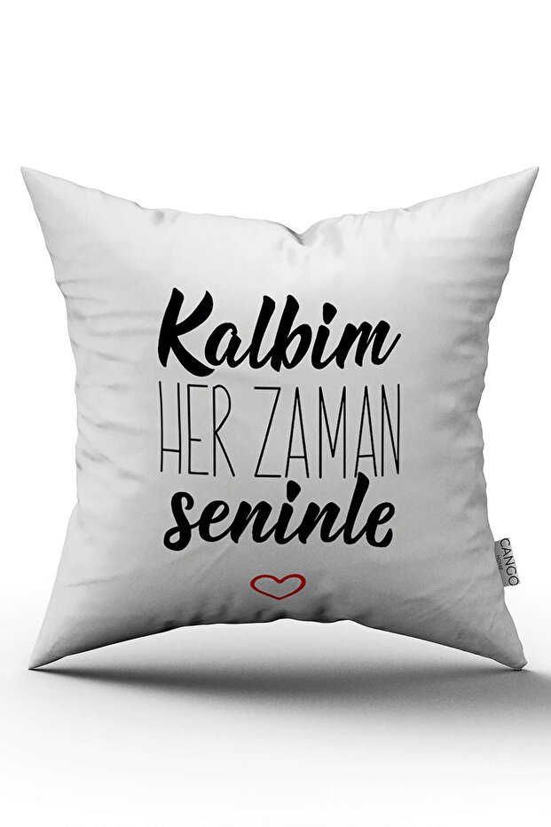 Double Sided White Black My Heart Is Always Written With You Digital Printing Throw Pillow Pillow Cover - Cgh42