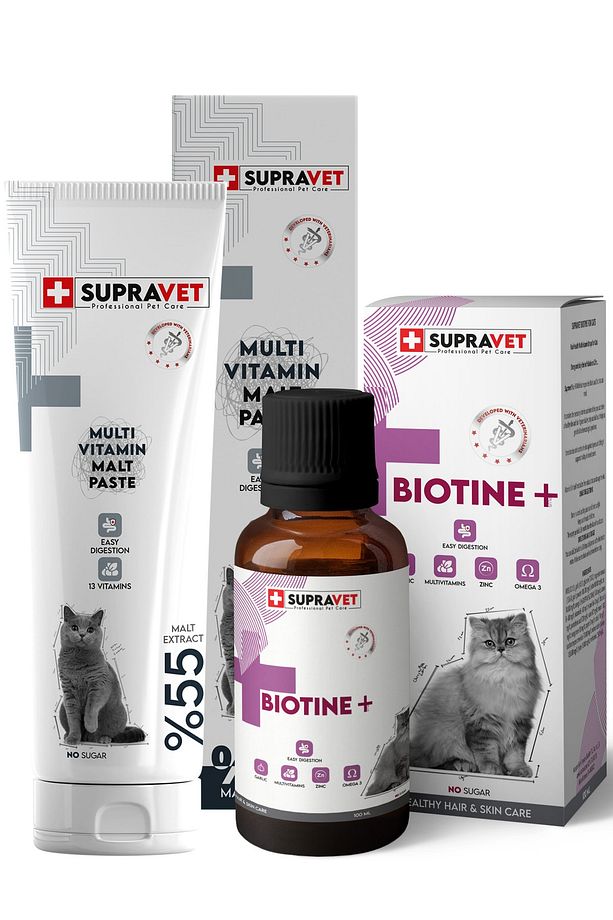 Multi Vitaminli Kedi Malt Macunu 100 Gr + Biotine Tüy Dökülmesi Engelleyici Damla 100 Ml - 1
