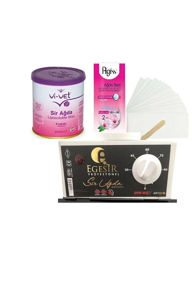 Pudralı Konserve Sir Ağda Seti 240ml - Profesyonel Depirol Ağda Isıtıcı Makinesi 3 Parça - 1