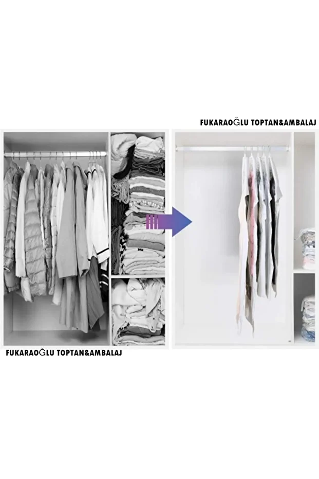 ELBİSE POŞETİ 60X90 [10 ADET] [KAZAK,TSHIRT,MONT,PANTOLON] - 1