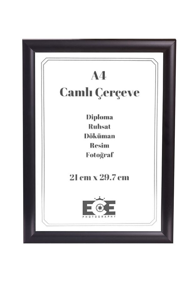 3 Adet Pvc Camlı A4 Çerçeve (SİYAH) - 4