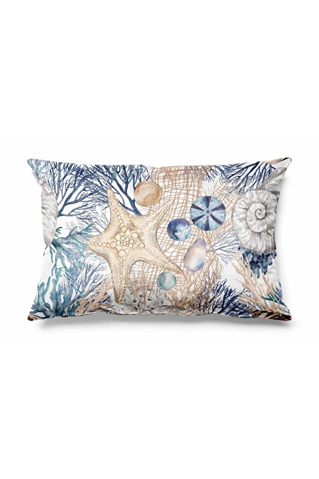 غطاء وسادة رمي منقوشة مستطيلة من جلد الغزال مطبوعة على الوجهين - 1