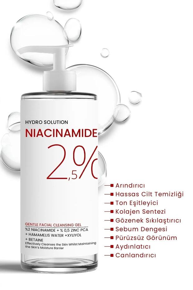 Hydro Solution %2 Niacinamide + %0,5 Zinc PCA 2'li Temizleme Jeli Paketi 200 ML x2 - 2
