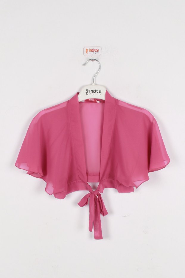 Girl's Fuchsia Chiffon Bolero