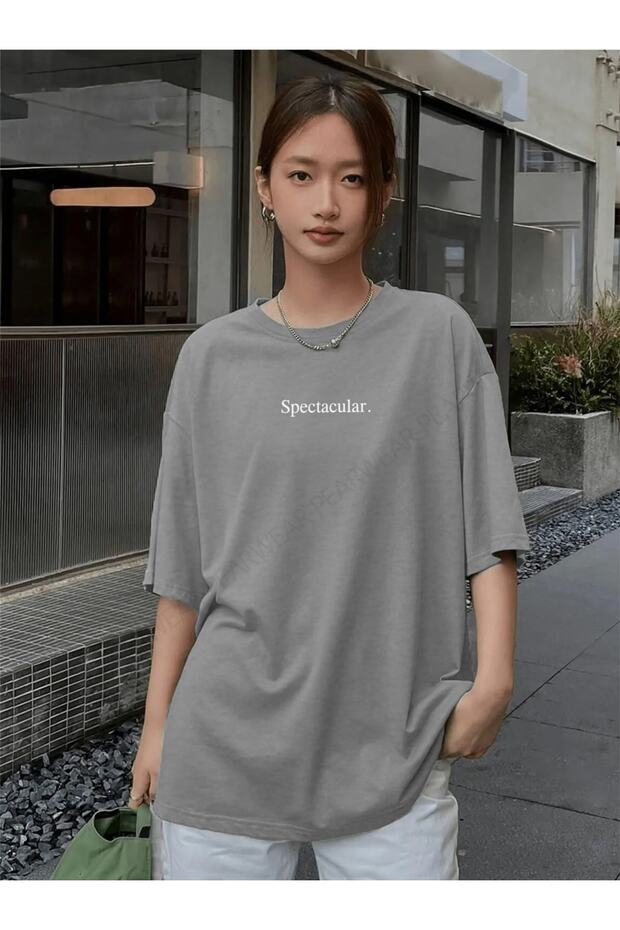 Spectacular Printed Wide Fit Women's T-Shirt Oversize T-Shirt