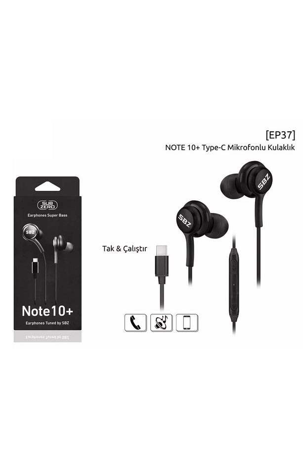 EP37 Note10+ Tak Çalıştır Type-C Girişli Kulaklık Ori-Tech - 1