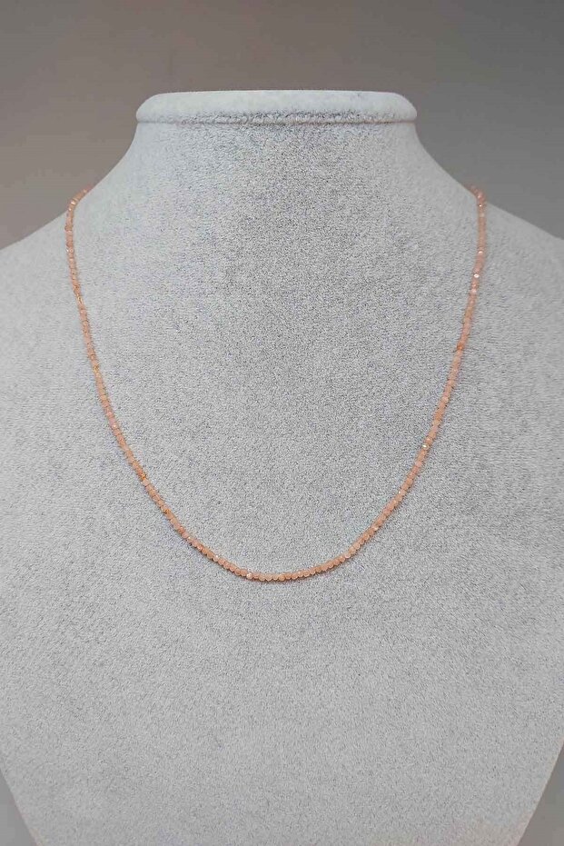 Sun Stone 2mm Necklace (WITH FIXED CLIP) (23045)