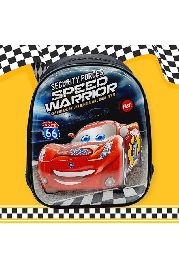 Nursery Kindergarten Backpack Lightning Mcqueen Race Car Embossed Printed 3-6 Years Old Children's School Bag