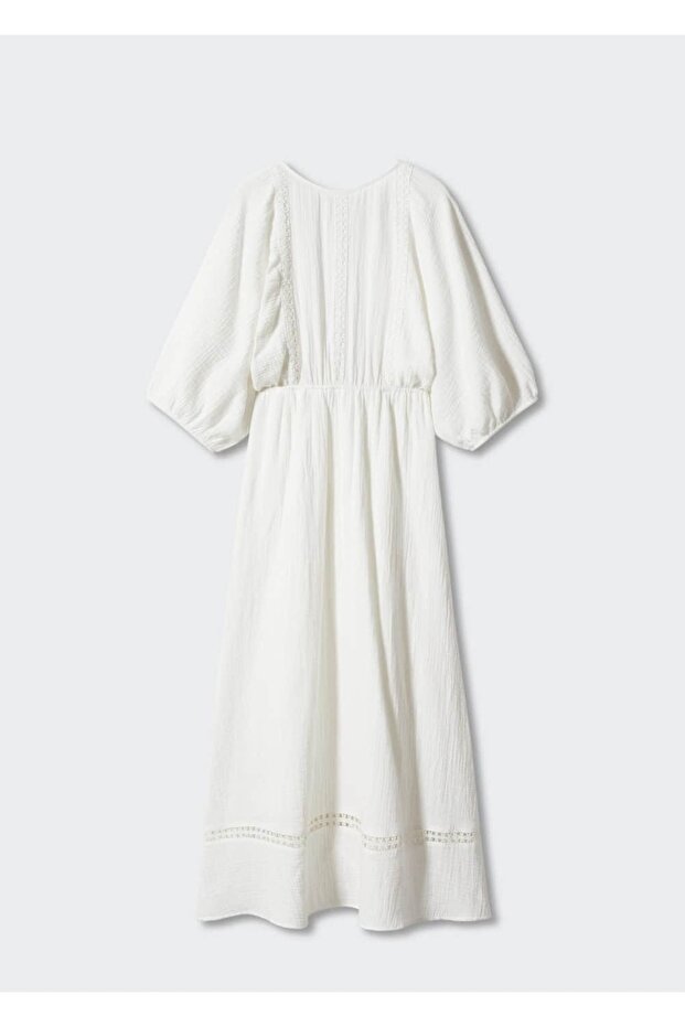 Arkası Bağlı Pamuklu Elbise - 3