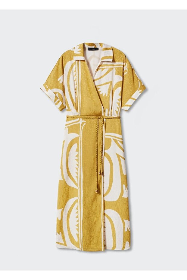 Desenli Gömlek Elbise - 3