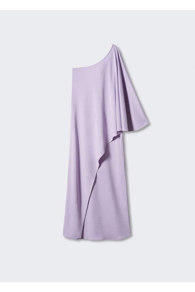 Asimetrik Kollu Elbise - 3