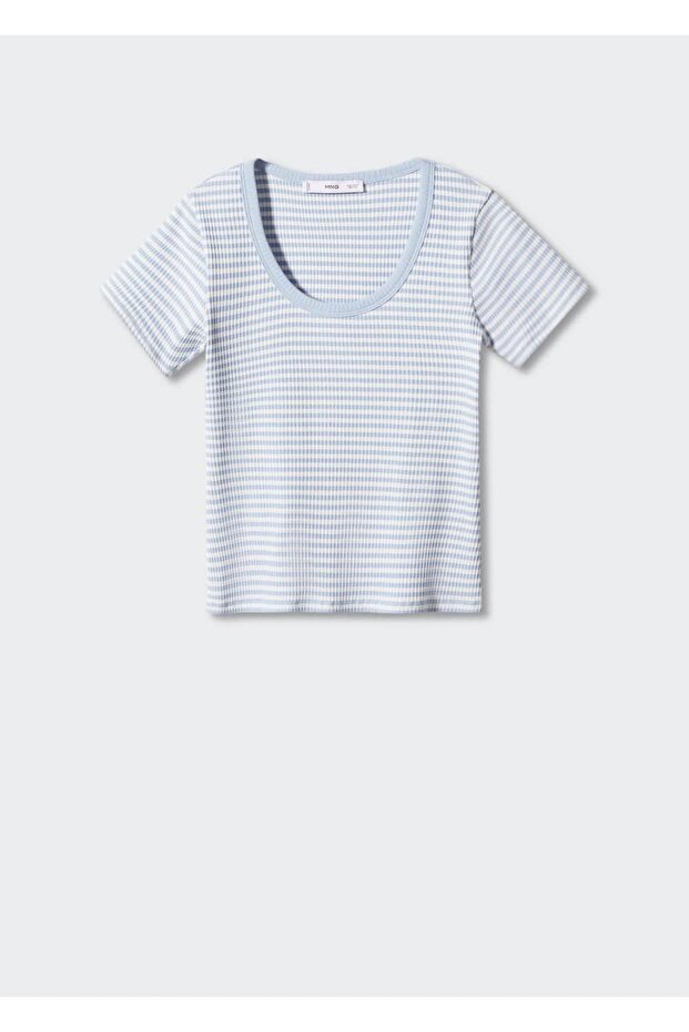 Ριγέ υφαντό μπλουζάκι - 3